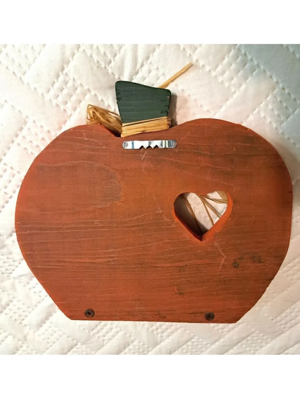 Vintage Handmade Wooden Pumpkin Wall Hanging Pumpkin Shelf/Votive Holder 9